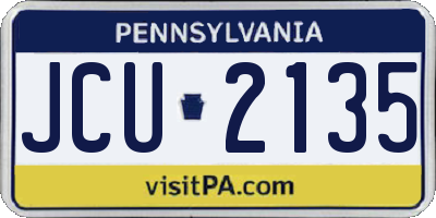 PA license plate JCU2135
