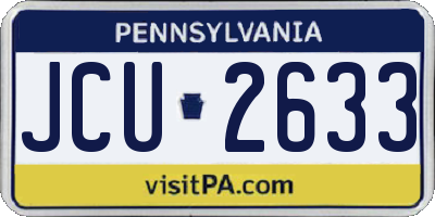 PA license plate JCU2633