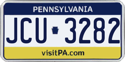 PA license plate JCU3282