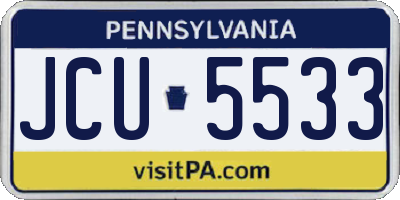 PA license plate JCU5533