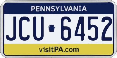 PA license plate JCU6452