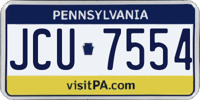 PA license plate JCU7554