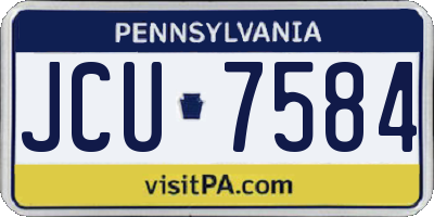 PA license plate JCU7584