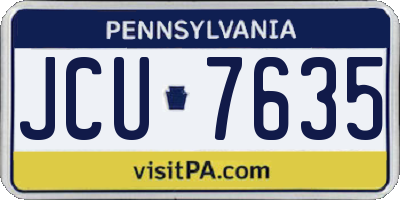 PA license plate JCU7635
