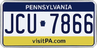 PA license plate JCU7866