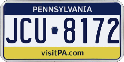PA license plate JCU8172