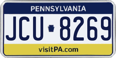 PA license plate JCU8269