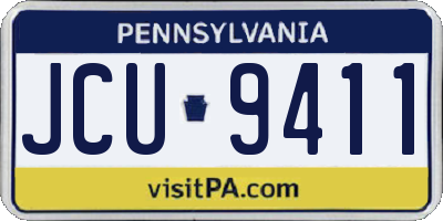 PA license plate JCU9411