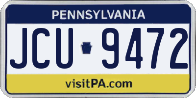 PA license plate JCU9472