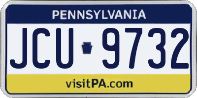 PA license plate JCU9732