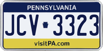 PA license plate JCV3323