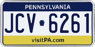 PA license plate JCV6261