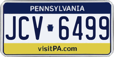 PA license plate JCV6499