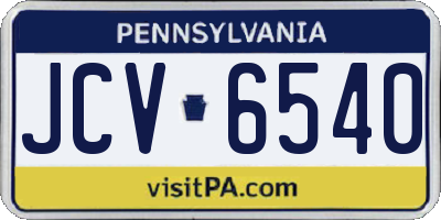 PA license plate JCV6540