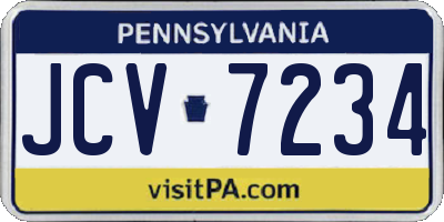 PA license plate JCV7234
