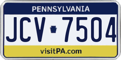 PA license plate JCV7504