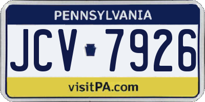 PA license plate JCV7926