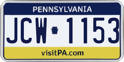 PA license plate JCW1153