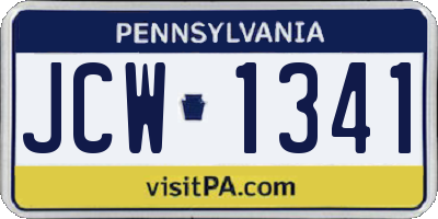 PA license plate JCW1341