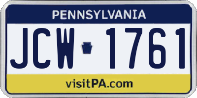 PA license plate JCW1761
