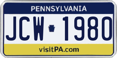 PA license plate JCW1980
