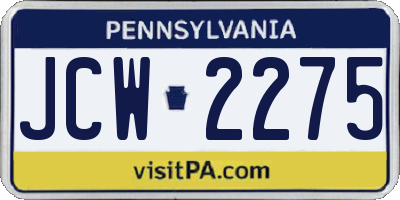 PA license plate JCW2275