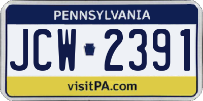 PA license plate JCW2391