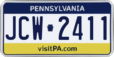 PA license plate JCW2411