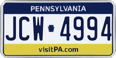 PA license plate JCW4994