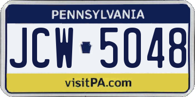 PA license plate JCW5048