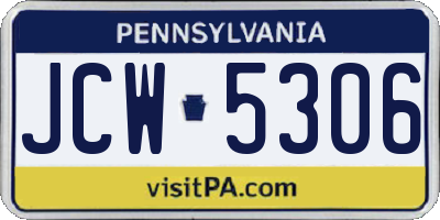 PA license plate JCW5306