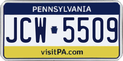 PA license plate JCW5509