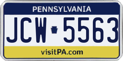 PA license plate JCW5563