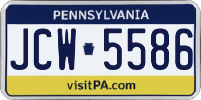 PA license plate JCW5586