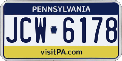 PA license plate JCW6178