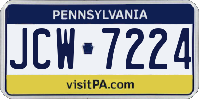 PA license plate JCW7224