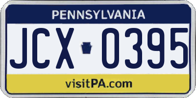 PA license plate JCX0395