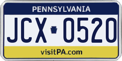 PA license plate JCX0520