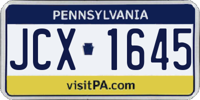 PA license plate JCX1645