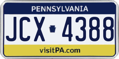 PA license plate JCX4388