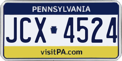 PA license plate JCX4524
