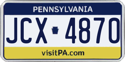 PA license plate JCX4870