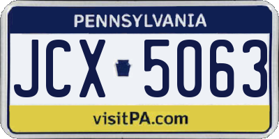 PA license plate JCX5063