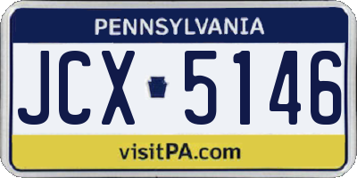 PA license plate JCX5146