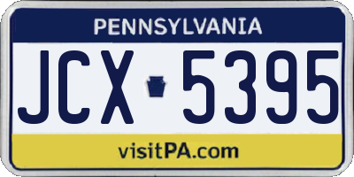 PA license plate JCX5395