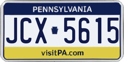 PA license plate JCX5615