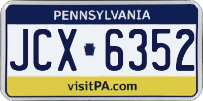 PA license plate JCX6352