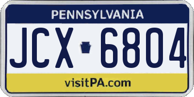 PA license plate JCX6804