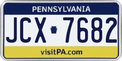 PA license plate JCX7682