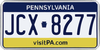 PA license plate JCX8277